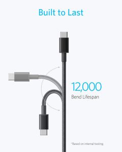 Anker New Nylon USB-C to USB-C 2.0 Cable 3.3f 2B - Black 