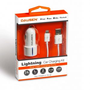 Dausen EA427 Lightning 2USB Car Charger 2.4A / 1 M