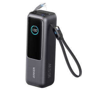  Anker Zolo Power Bank (25K,165W,Built-In USB-C),Retractable 