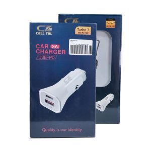 Cell Tel Turbo 7 3A Car Charger USB+PD