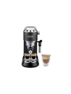 DeLonghi Dedica Style Manual Espresso Coffee Machine, 1300 Watt, 15 Bar, Black - EC685.BK 